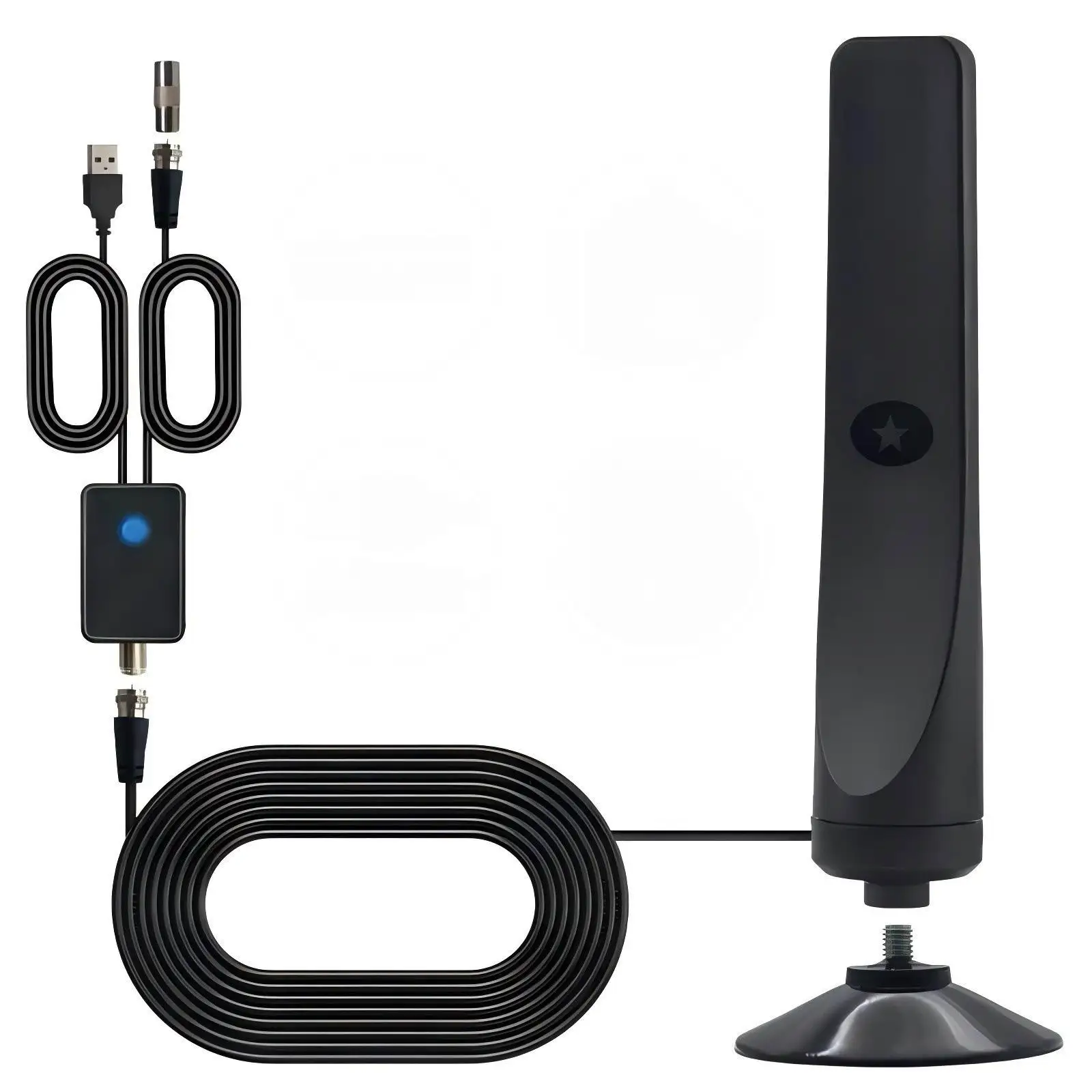 Digital TV antenna receiver for indoor and outdoor use, enhances digital terrestrial wave HDTV TV signal, supports multiple international standards view 6