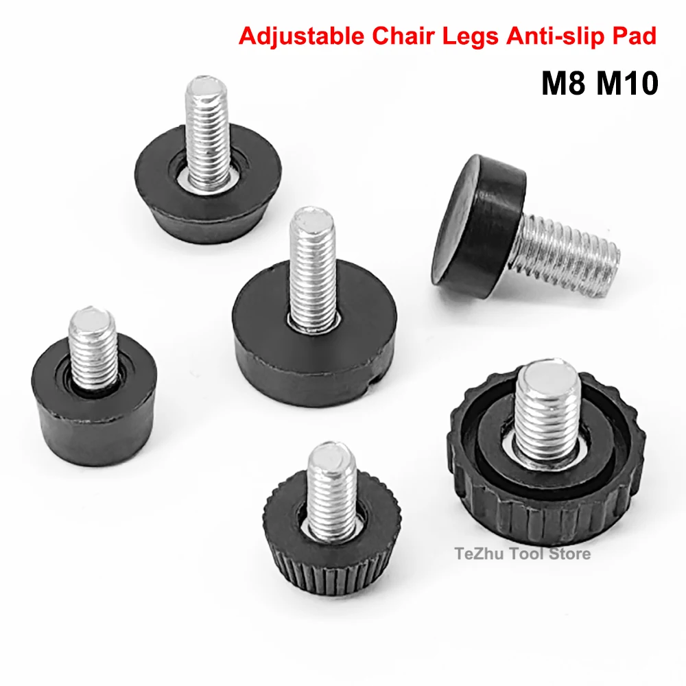 M8 M10 Non-slip Adjustable Screw Feet Furniture Table Chair Sofa Lifting & Leveling Anti-slip Base Cabinet Leg Pad