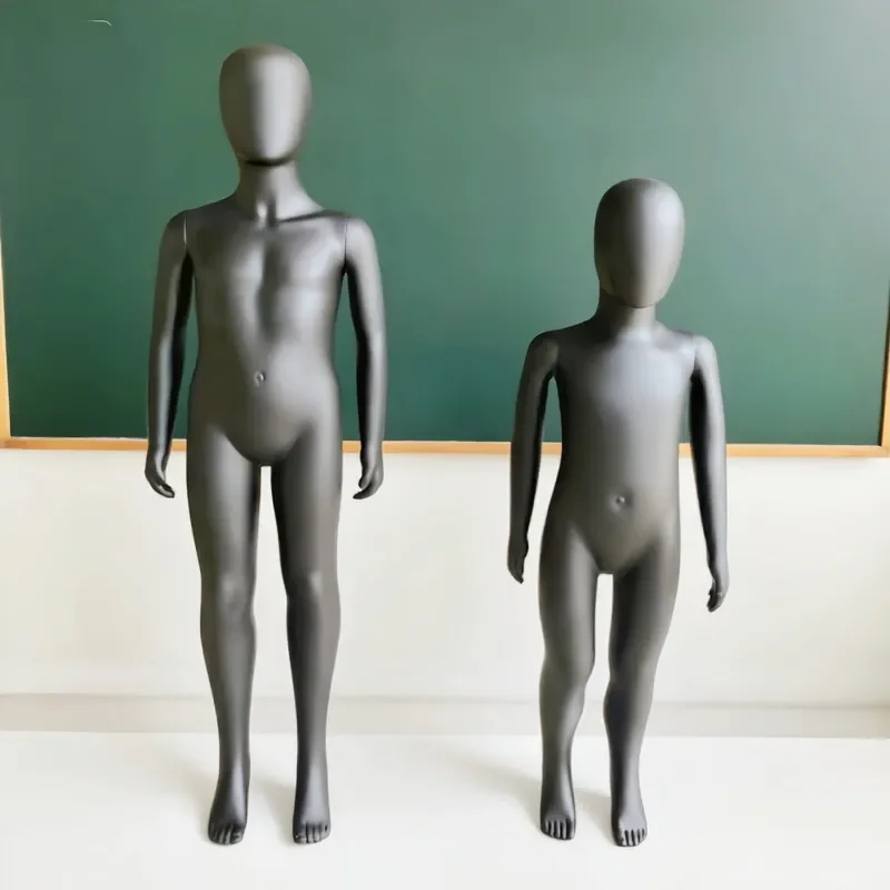 Matte Black Full Body Child Mannequin for Clothing Store Display Window Table Stand Kids Fashion Dummy Model