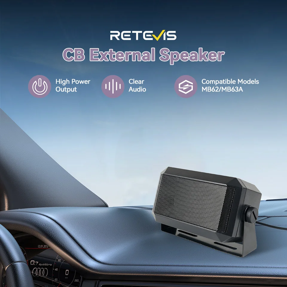 

Retevis MB62 CB Radio External Speaker 5W High Power Clear Audio Lightweight Portable Speaker for Retevis MB1 MB2 MB3A MB63A