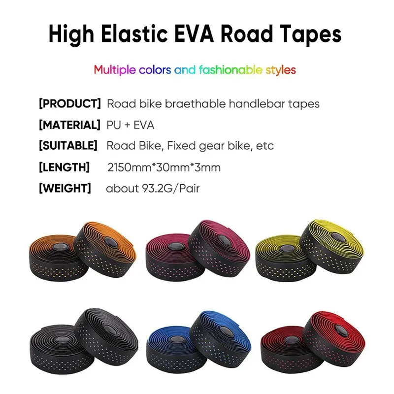 New Road Bike Handlebar Tapes Shock-absorbing Cycling Anti-slip Handlebar Bar Tape Wear-Resistant Bicycle Strap Bikes Belt