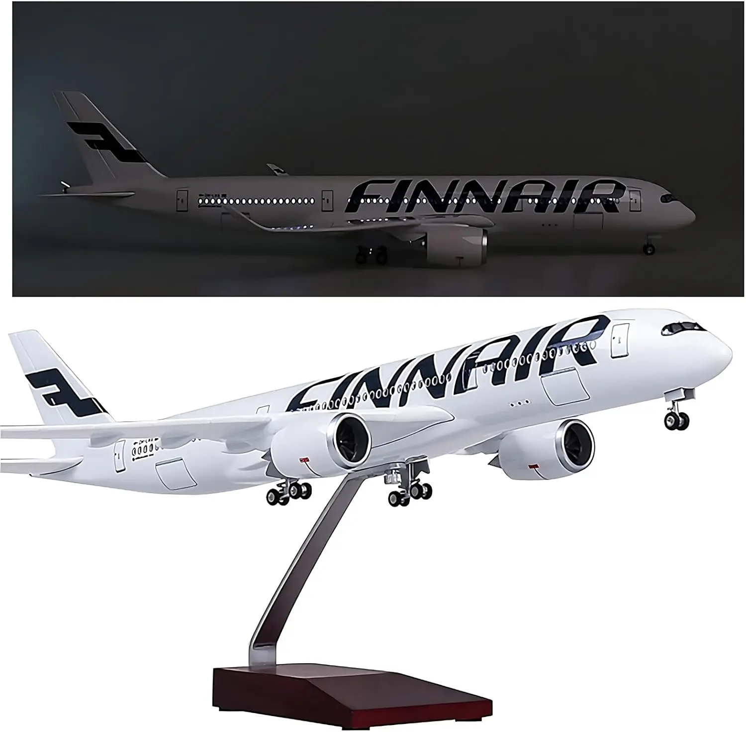 

47 см Finnair A350 имитация гражданской авиации, модель самолета в масштабе 1/142, реактивный самолет с колесами и фонарями
