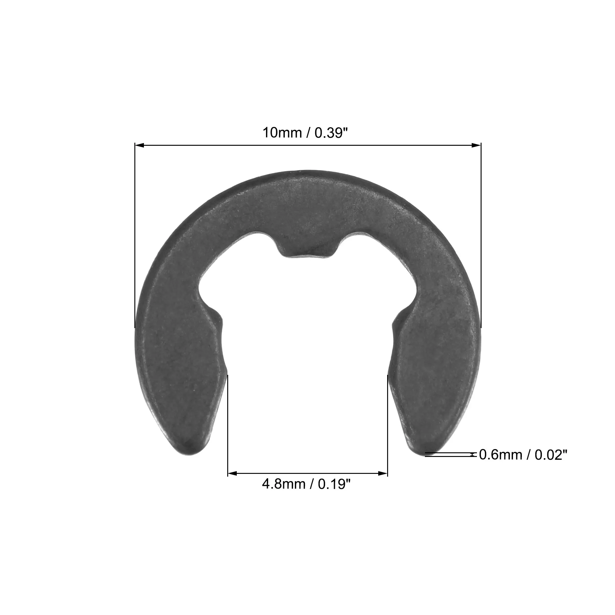 Anillo a presión de eje de retención externo, Clips electrónicos externos de acero al carbono, arandela de retención E, 30/100 piezas, 3-23,5mm