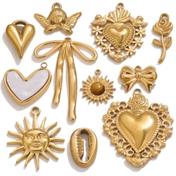 2025 Gold Love Butterfly Amulet Pendant Suitable for DIY Feminine Charm Earring Necklace Jewelry Making Connector Wholesale