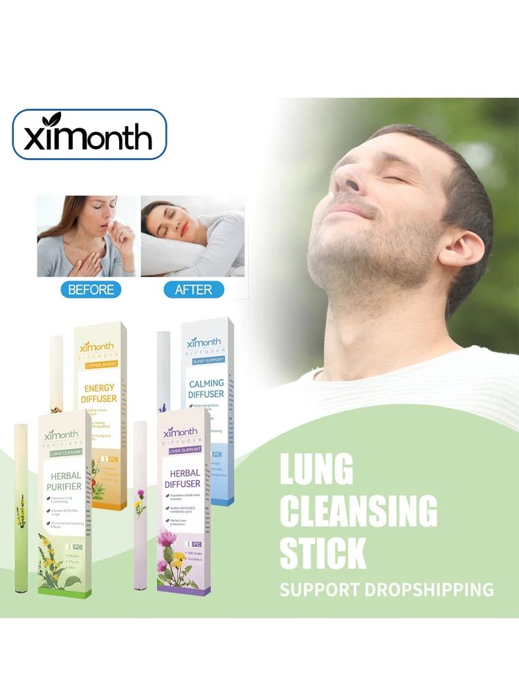 Purificateur de poumons à base de plantes, bâton de nettoyage pour protéger le foie, soulage la Fatigue, la somnolence, huile essentielle rafraîchissante à la menthe, barre énergétique