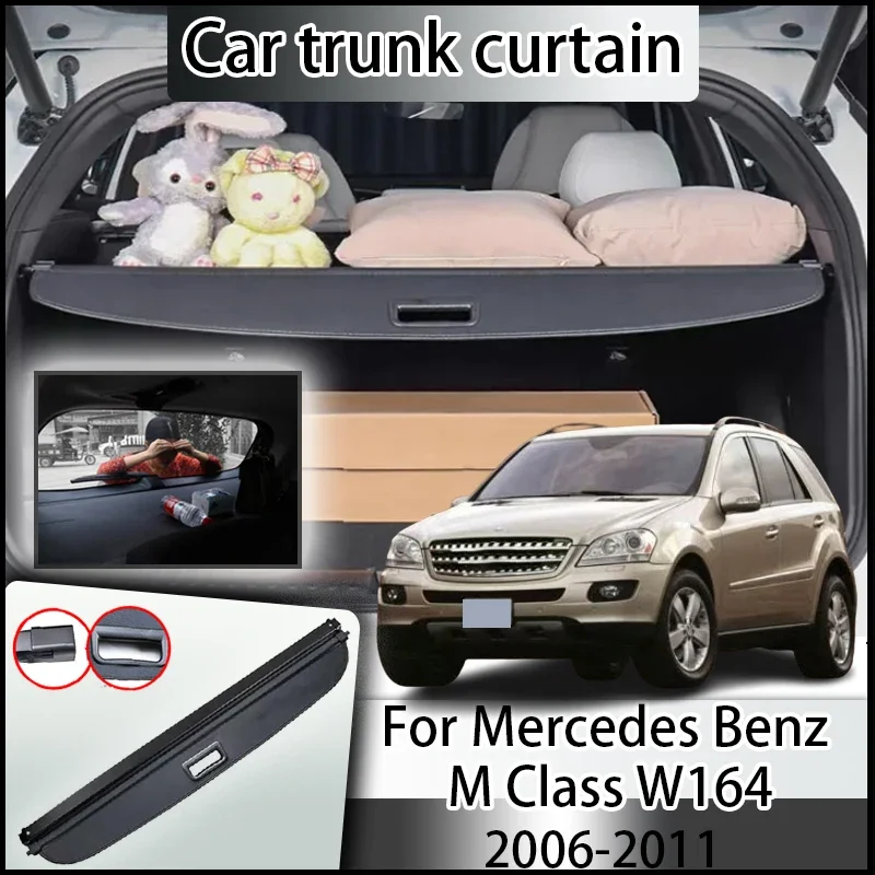 

Car Rear Cargo Cover For Mercedes Benz M Class ML 320 CDI W164 Rear Boot Trunk Roll Partition Security Shield Cars Accessories