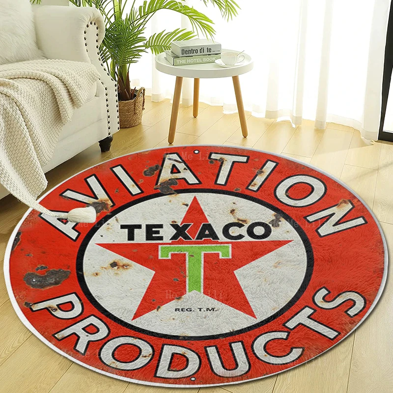 Retro Style Nostalgic Texaco Aviation And Sexy Women Non Slip Flannel Floor Rugs By Ho Me Lili