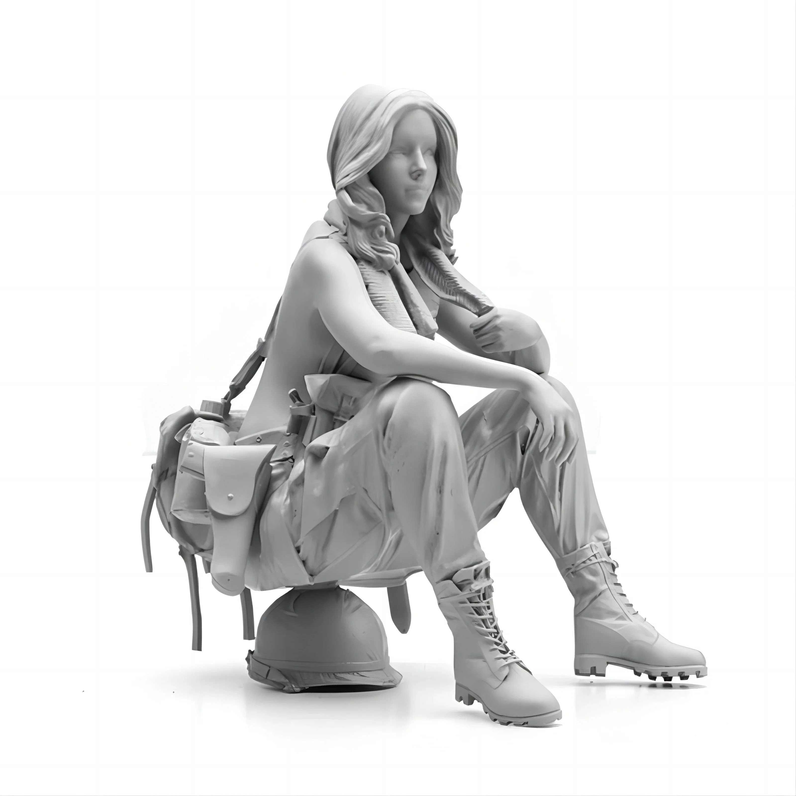 

1/24 Resin Model Figure Kits GK , Military Theme，Unassembled And Unpainted