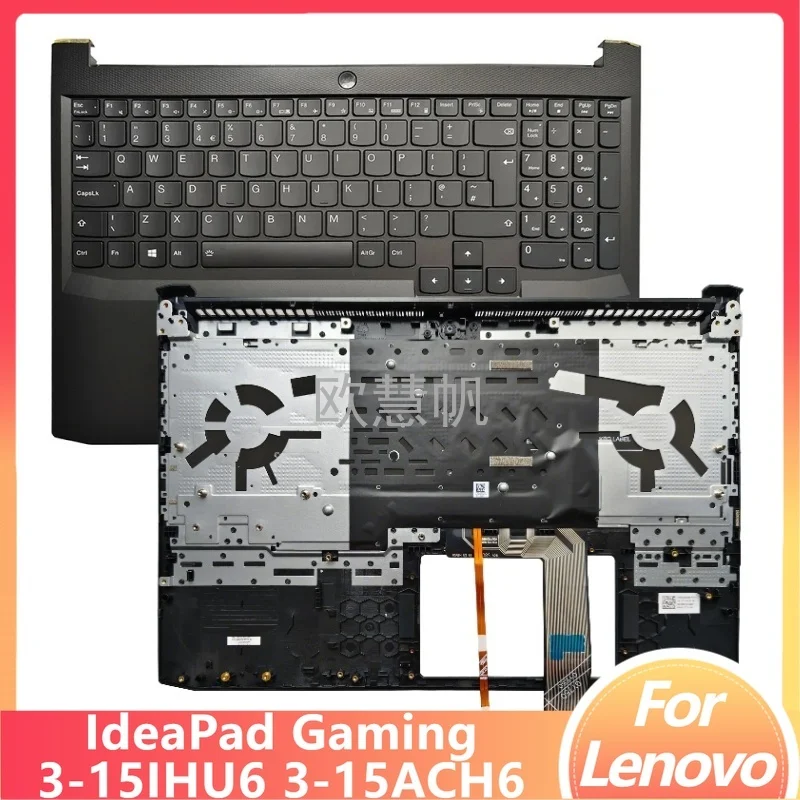 Новинка M для Lenovo IdeaPad Gaming 3-15IHU6 3-15ACH6, верхняя крышка для упора для рук ноутбука с клавиатурой с подсветкой, США/Великобритании/RU/SP AP39J000900 Новинка M для Lenovo IdeaPad Gaming 3-15IHU6 3-15ACH6, верхняя крышка для упора для рук ноутбука с клавиатурой с подсветкой, США/Великобритании/RU/SP AP39J000900