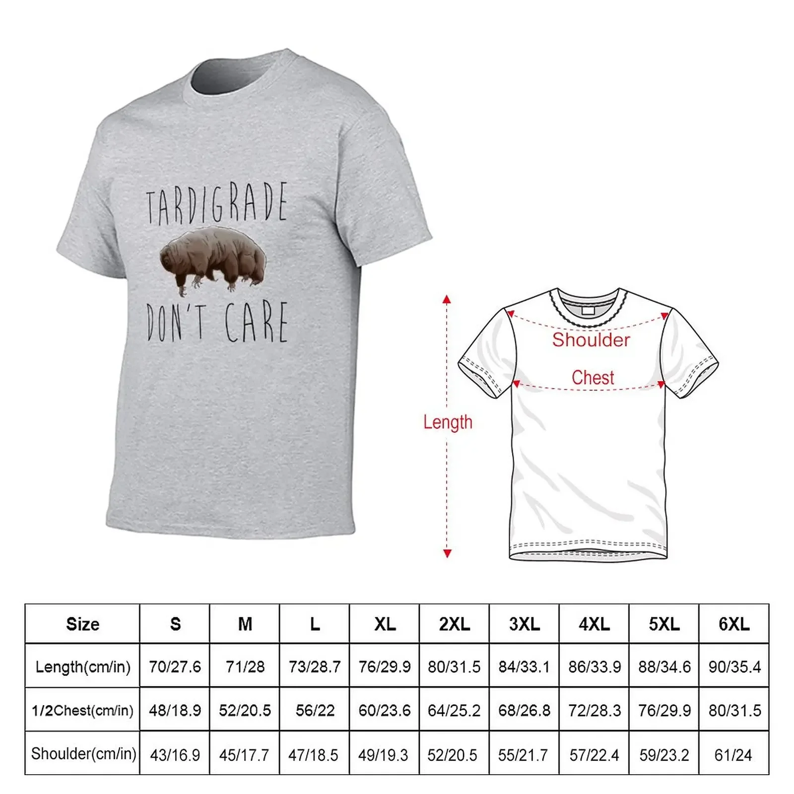 New Tardigrade Don't Care! T-Shirt Anime t-shirt oversized t shirt workout shirts for men