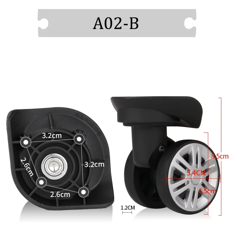 For Hongli A02-B Universal Wheel Replacement Suitcase Silent Smooth Shock Absorbing Durable Convenient Accessories Caster Wheels