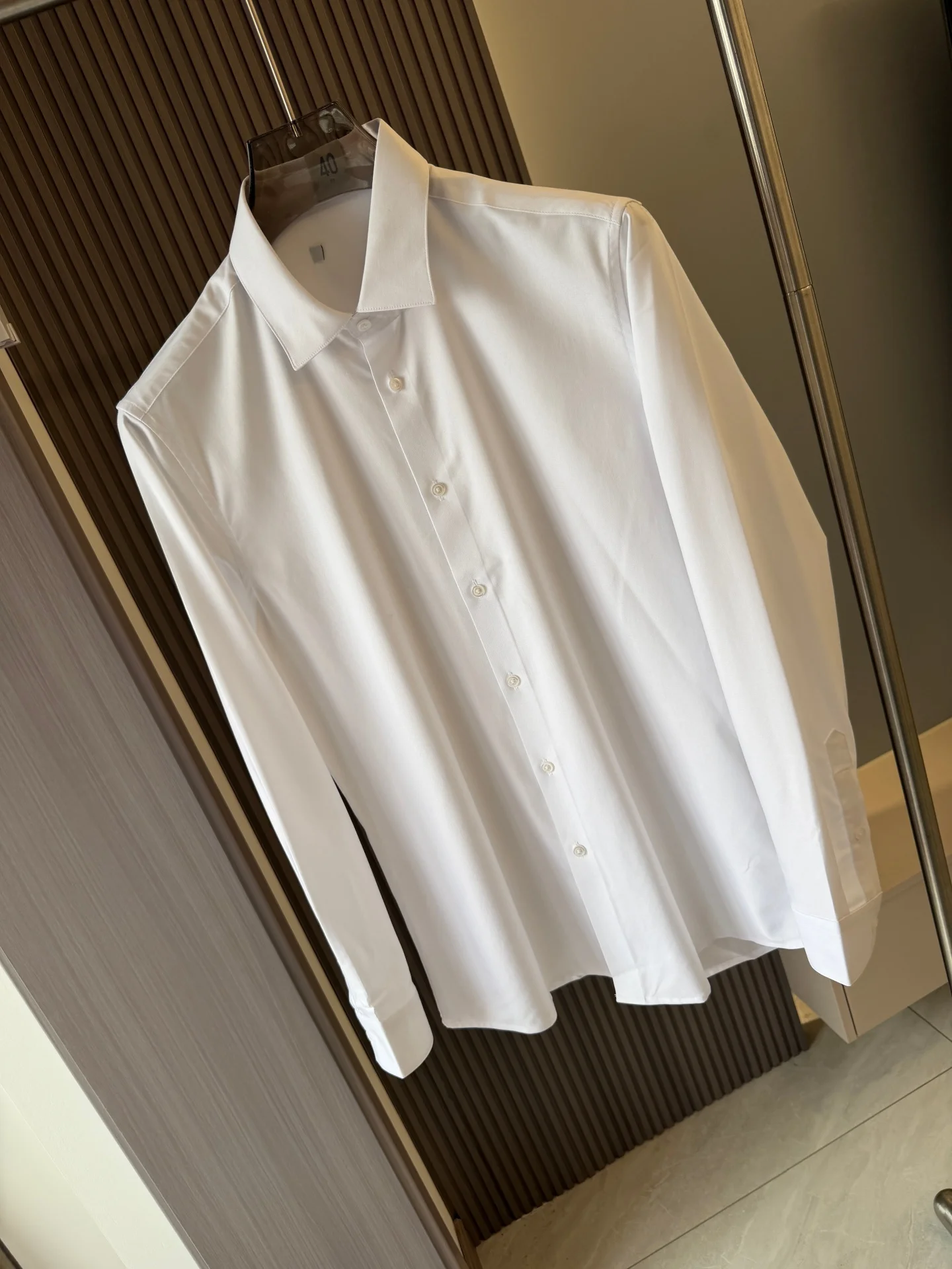 

Comfortable Pure White Slim Fit Long Sve Men's irt Faionable Versatile Spring Busin Casual irt Breathable Skin-Fr...