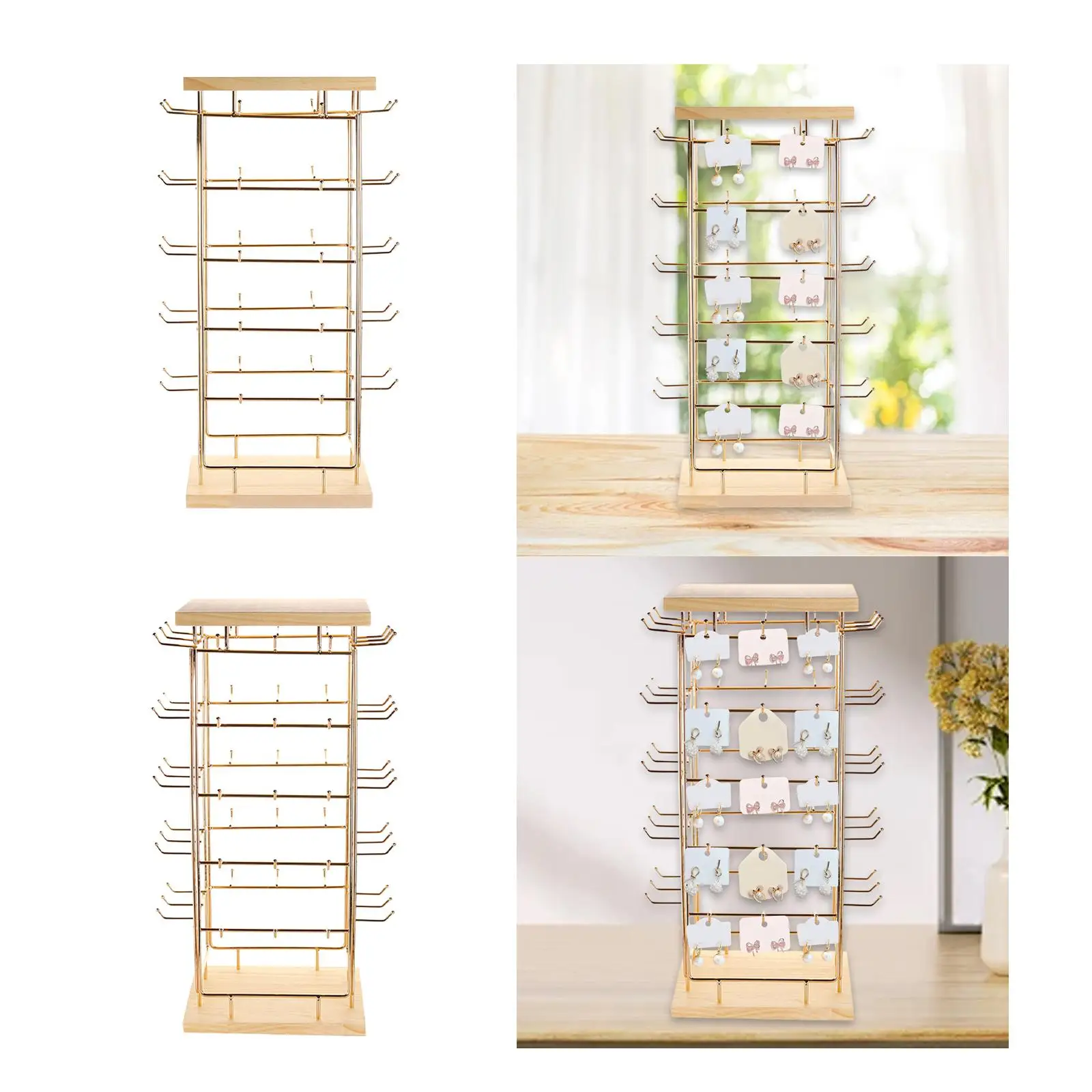 

Jewelry Display Showcase Earring Cards Organizer Earring Display Stand for Bracelets Bracelet Necklace Commercial Store