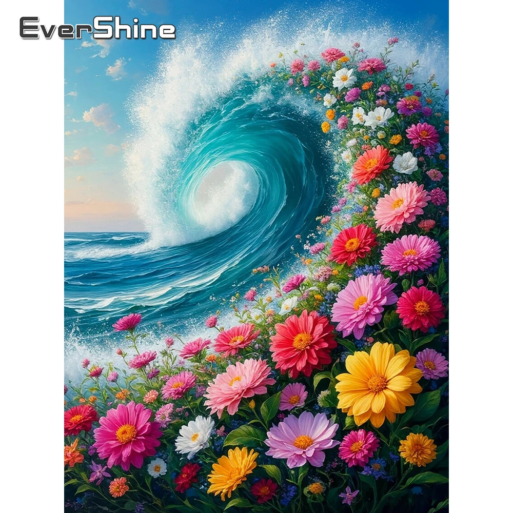 Evershine Diamant-Mosaik, Meer, voller quadratischer Bohrer, Gemälde, Landschaft, Strasssteine, Kunst, Stickerei, Blume, Heimdekoration