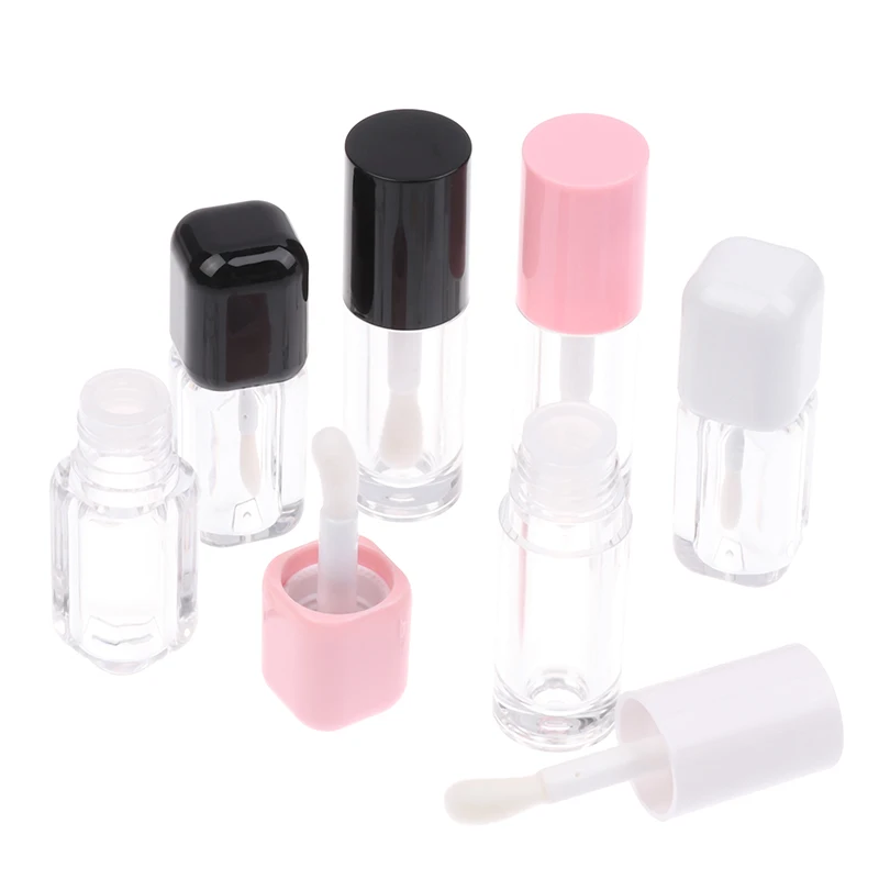 Makeup Empty Transparent Lip Gloss Tube Big Brush Plastic Lip Balm Tube Lipstick 6ML Sample Cosmetic Container Sample Bottle