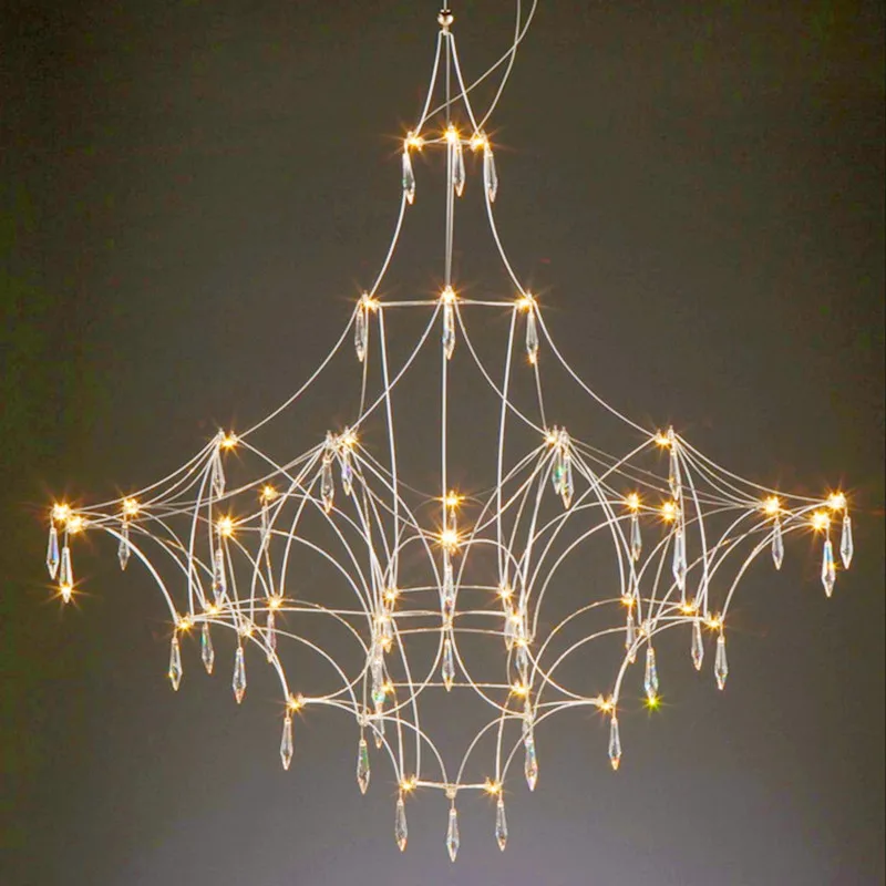 Kryształowy żyrandol do salonu jadalnia sypialnia lampy wiszące do sufitu złoty połysk Design nowoczesna lampa wisząca LED do domu