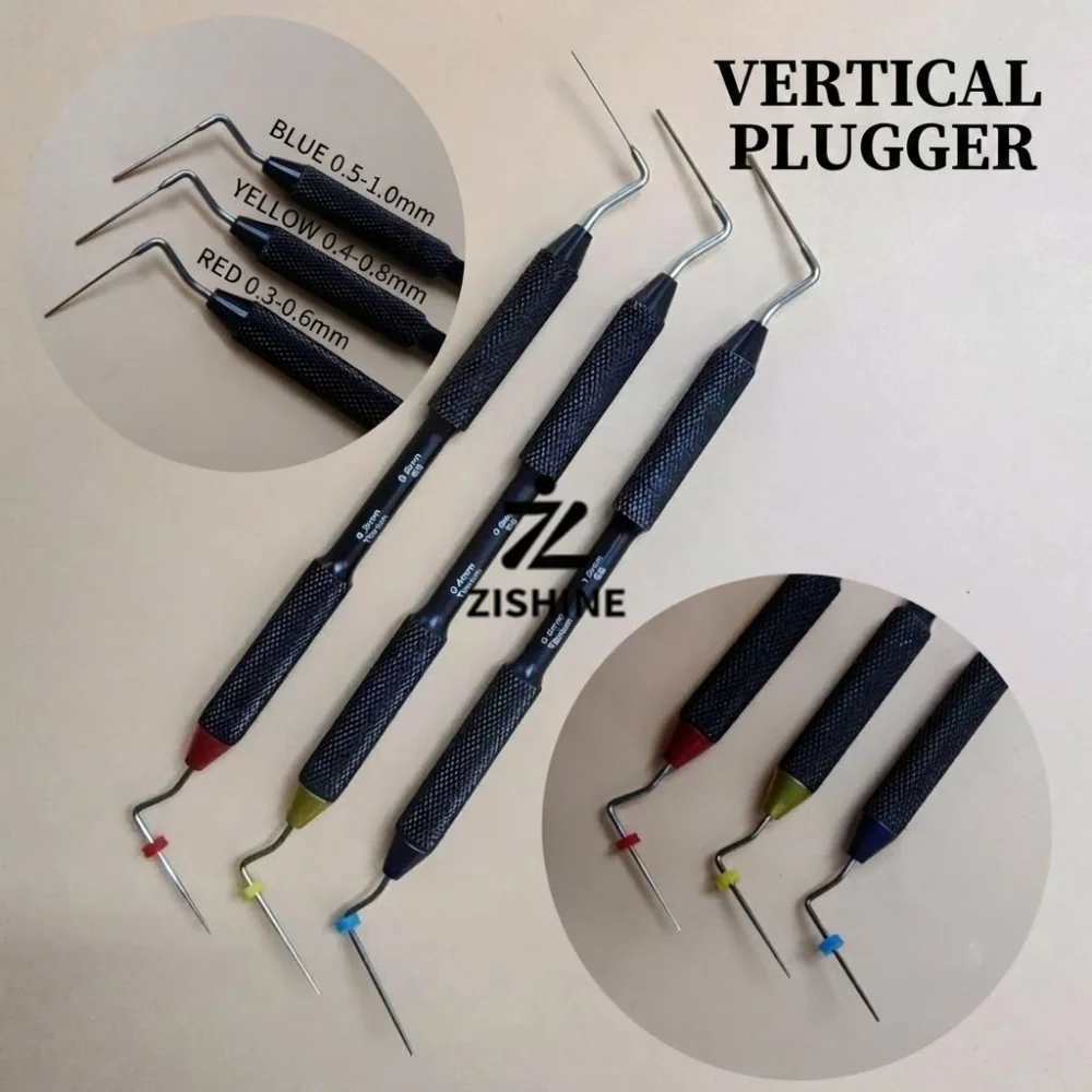 Dental Hand Vertical Pluggers Root Canal Obturation Instruments Gutta Percha Compactor Plugs Dentistry Endodontic Tools Set