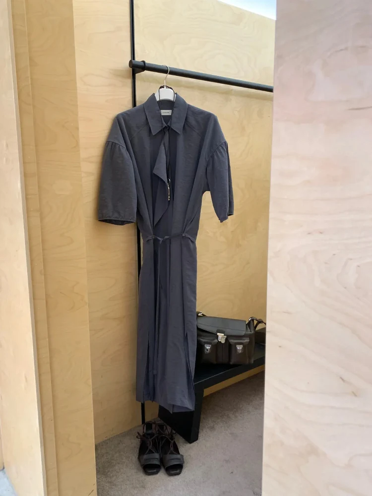   Suelto Cinturón irt Dr Diseño asimétrico Cintura alta T Dr Collar largo Sve Casual Verano Dr