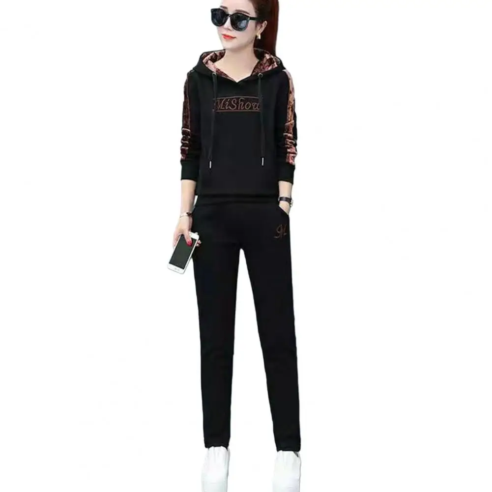 2023 Autumn Winter New Women\'s Casual Sweat Suit Fashion Plush Thickened Hooded Tops Waistcoat Pants 3 Three Piece Set For Women