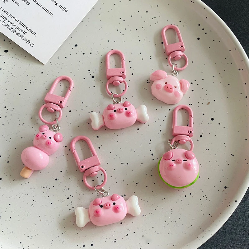 

Three Dimensional New Cartoon Cute Pink Pig Keychain Kawaii Piglet Doll For Woman Bag Key Pendant Jewelry Student Gift