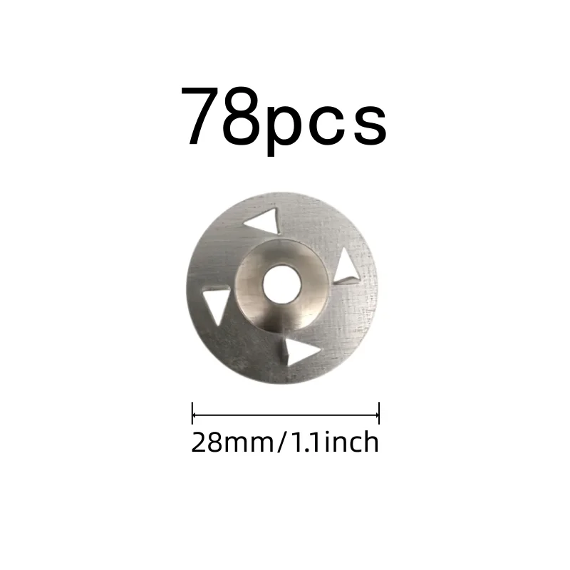 78 pcs 28mm Claw-Type Washers, Gypsum Board Fixing, Pre-Drilled Center Hole, Flat Stable Base, Multipurpose