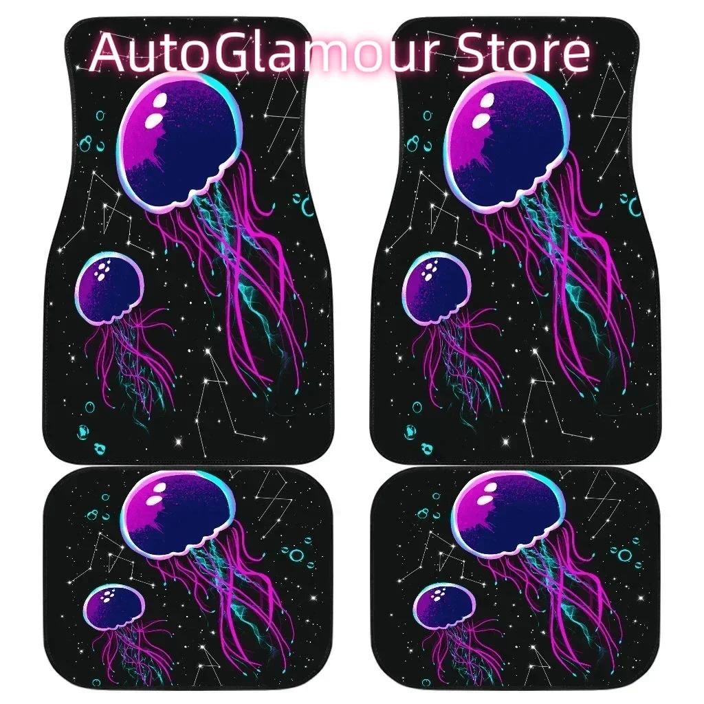 Jellyfish Colorfull in black theme Car Floor Mats 191023