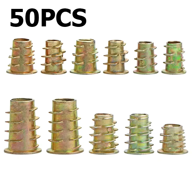 50PCS Zinc Alloy Nut Flanged Hex Drive Head Nuts Rivet Nut Insert Nutsert Cap Rivet Nuts Set Assortment Kit 3D Printer M4/5/6/8