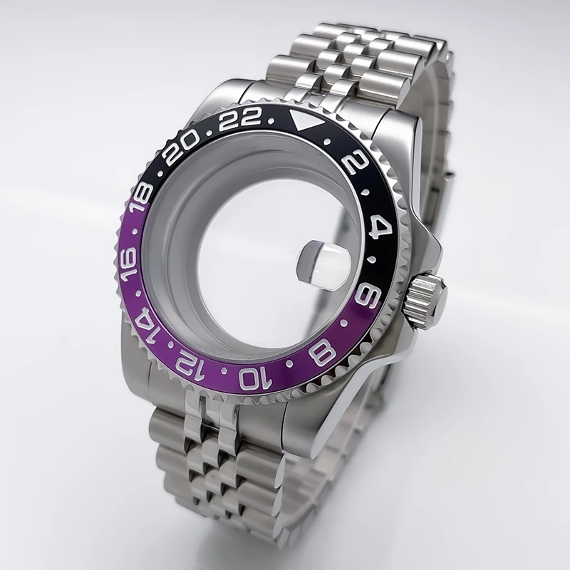 NH35 kast 40 mm Sub Gmt Jubile roestvrijstalen band saffierglas voor Seik Mod accessoires NH35 NH36 NH34 uurwerk horlogekast
