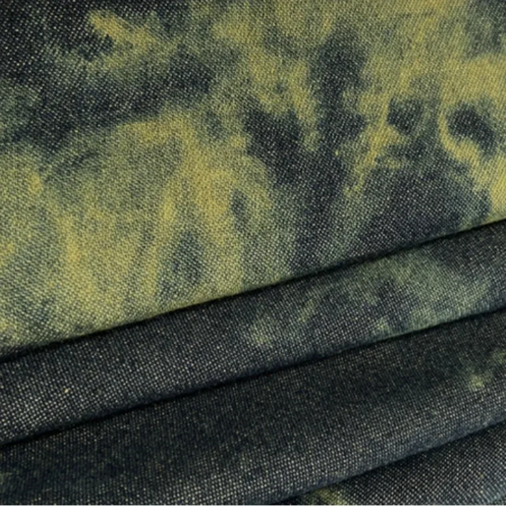 

100% Cotton Washable Tie Dyed Denim Fabric Thick Cotton Clothes Pants Backpack Sofa Pillowcase Design Cloth Fashion Sew by Meter