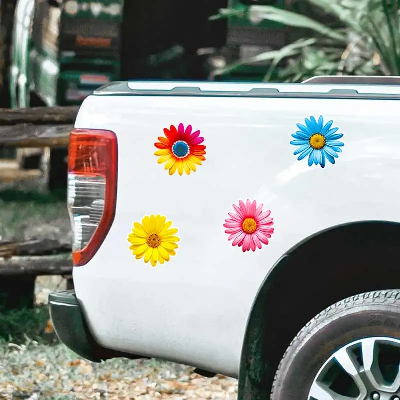 

Colorful Daisy Flower Car Sticker Vinyl Decal Waterproof Rear Window Motorcycle Camper Bumper Truck Laptop Decoratio SH803