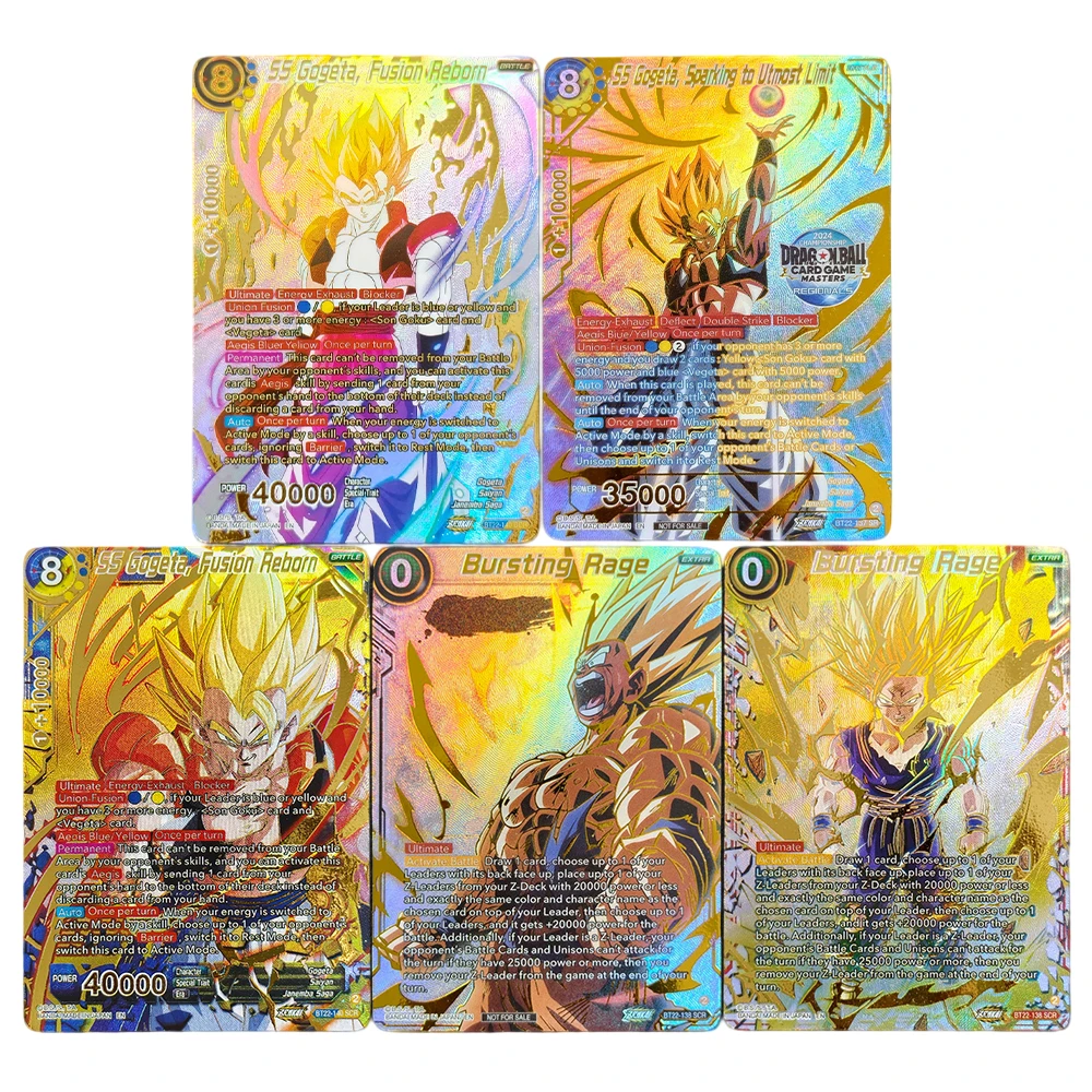 Proxy Dragon Ball Super Masters SS Gogeta Fusion Reborn GDR Critical Blow Bursting Rage BT22 Collection Game Anime Card