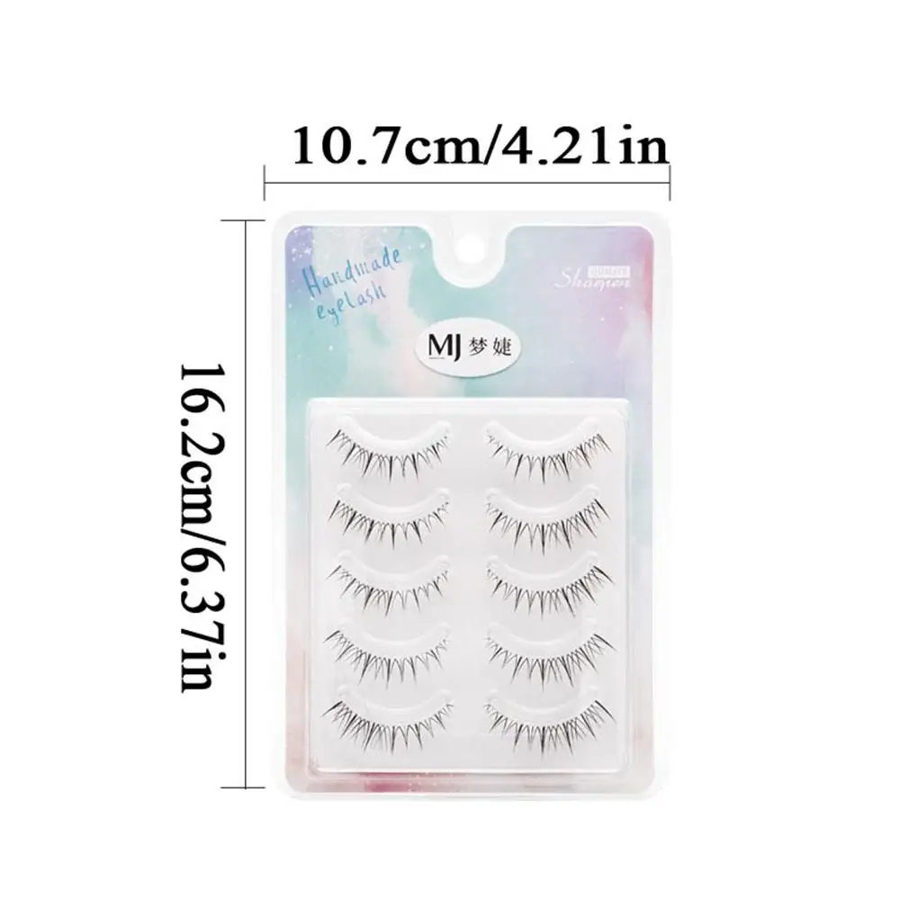 5 Pair Transparent Stem Fake Eyelashes Korean  DIY Natural Eyelash Extensions Soft Lightweight False Eyelashes Makeup Tools