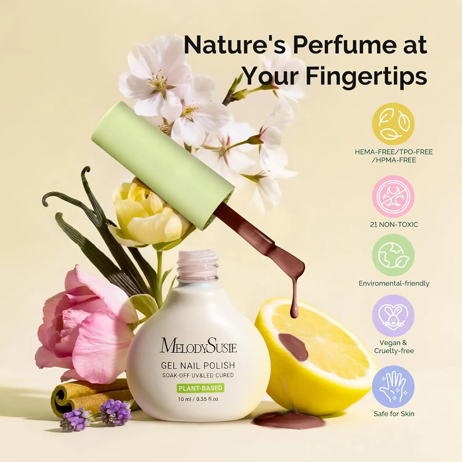 Cordless UV LED Nail Kit with Smart Sensor Lamp, Plant-Based Gel Polish & No Wipe Top Coat - Perfect Gift for Women