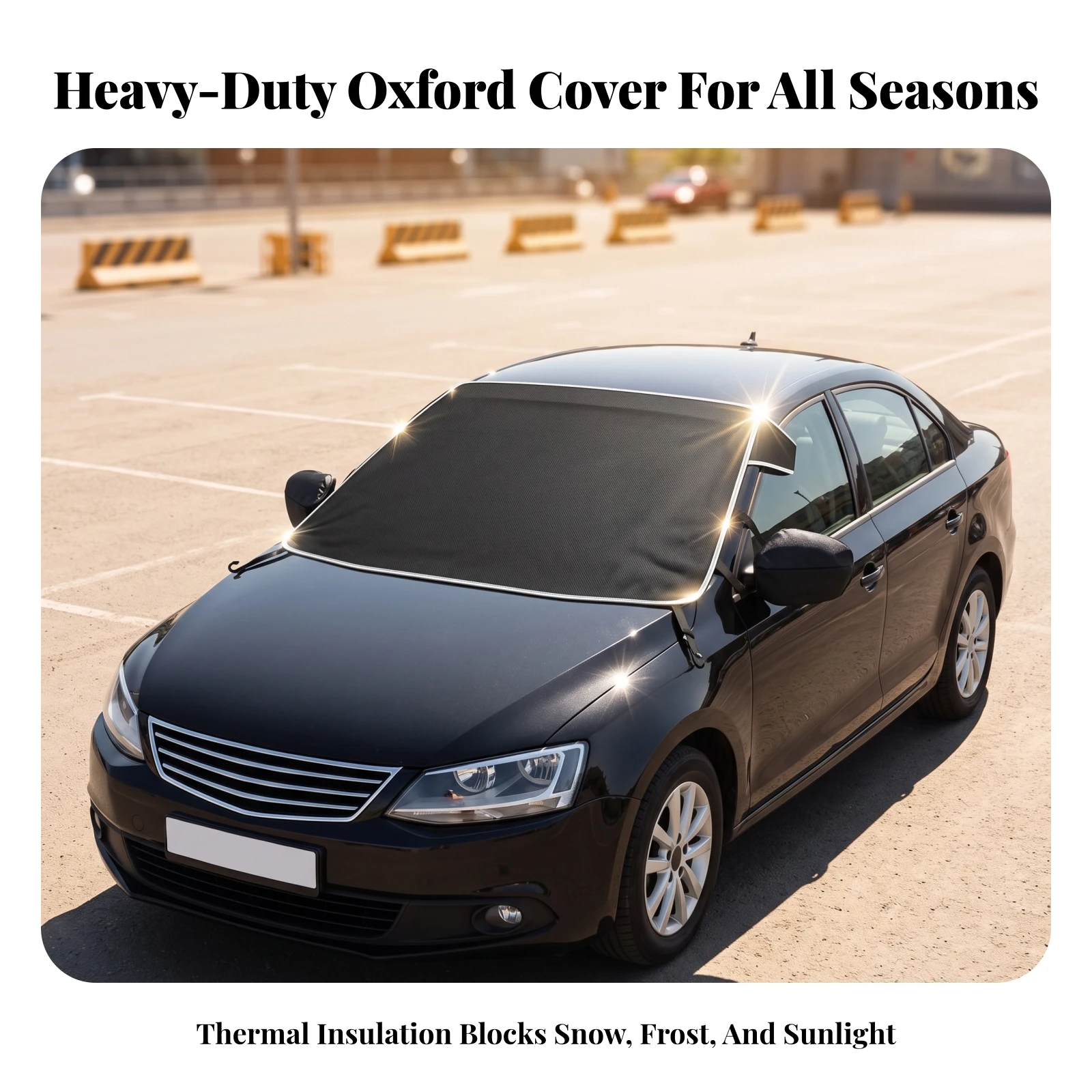 Windshield Snow Cover with Mirror Covers Frost-Resistant Windshield Cover with Side Mirror Covers Winter Reflective