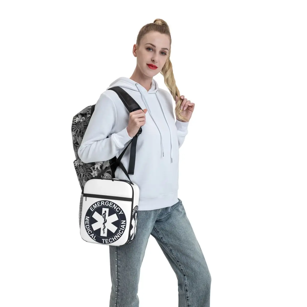 حقيبة غداء معزولة طبيًا للطوارئ من Emt Star Of Life للنساء، صندوق طعام حراري مبرد للمكتب، حاوية صناديق الغداء #6