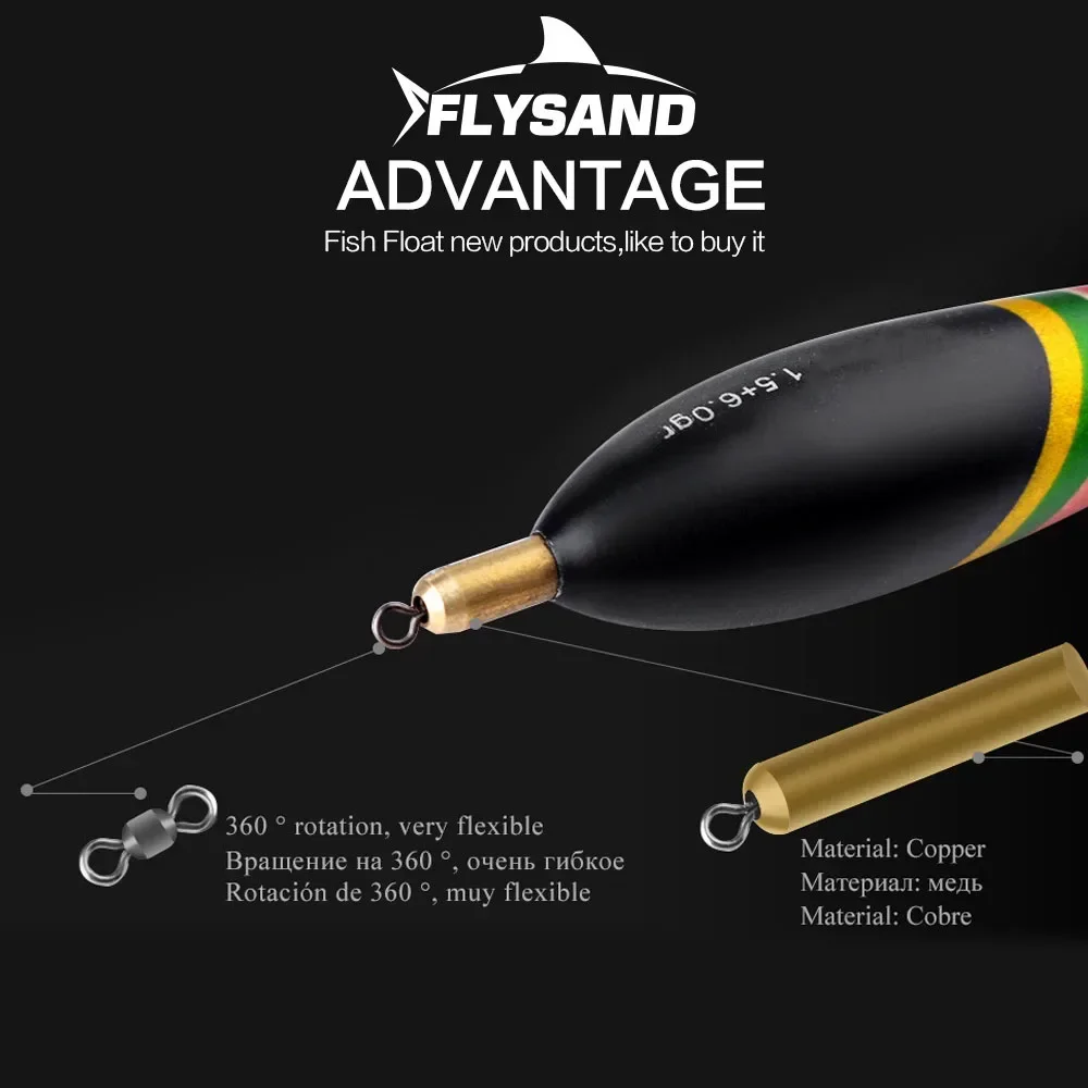 FLYSAND Fishing Bobber Kit High Sensitivity Balsa Wood Floats Multi Purpose Fish Feed Baits Tackle 5 Sizes Set