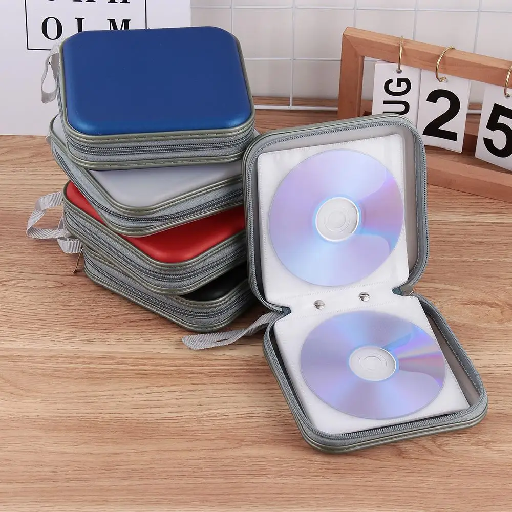Portable Plastic CD DVD Storage Bag Zipper Disc Organizer Case Holder Wallet for Home Car, Multiple Colors Available