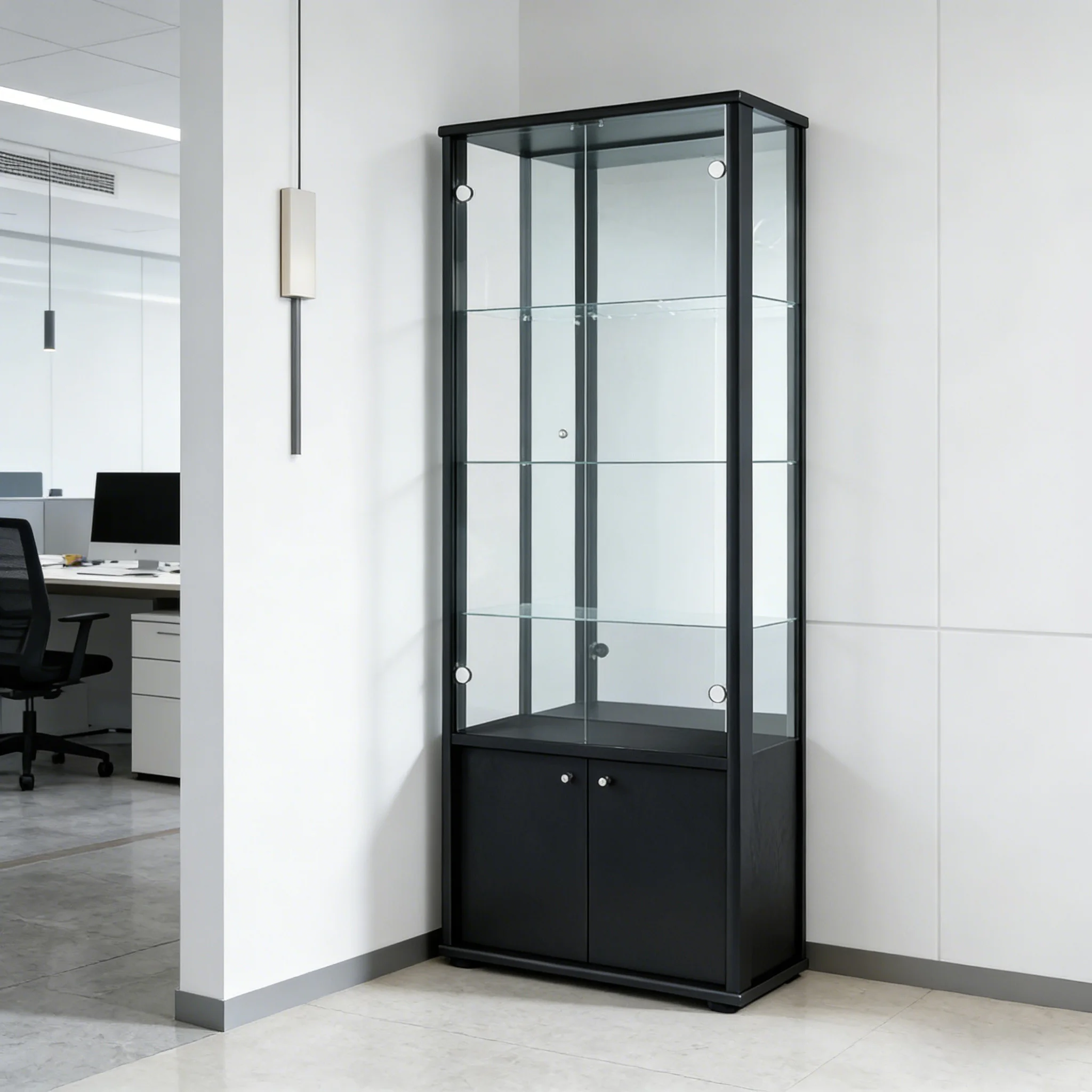 Modern Glass Display Cabinets Retail Smoke Shop Showcase Durable Glass Display showcase