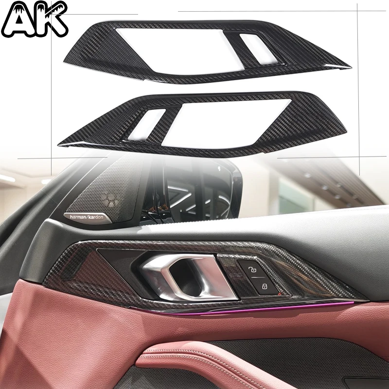 Real Carbon Fiber For BMW 4 Series 2 Door G22 G23 M4 G82 G83 Car Window Lift Switch/Door Handle Panel Cover Sticker Accessories