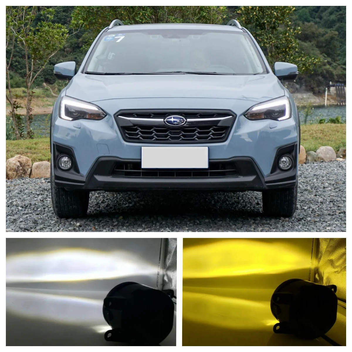 3.5 Inch Dual Color LED Fog Lights  Fit For Subaru Crosstrek XV 2018 2019 2020 2021   High Power 50W Fog Lamp Replacement Accessories Set H8 H9 H11 Socket Plug and Play