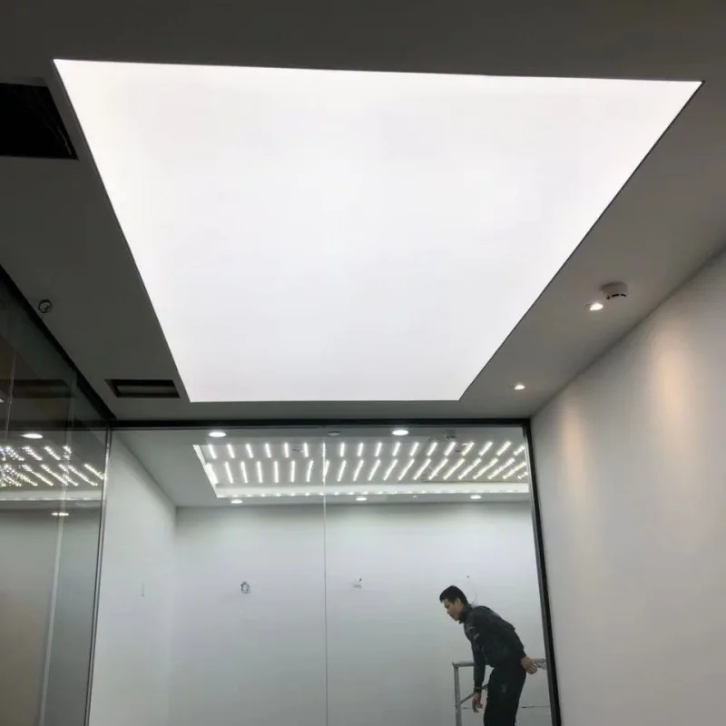 

Factory fireproof printed stretch ceiling film,New 3D UV Star Printed PVC stretch white ceiling film