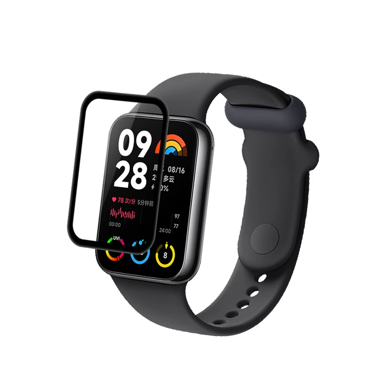 샤오미 미 밴드 8 프로용 스마트 워치 풀 커버, 3D 커브드 엣지 투명 보호 필름, 화면 보호대 스마트 워치 액세서리