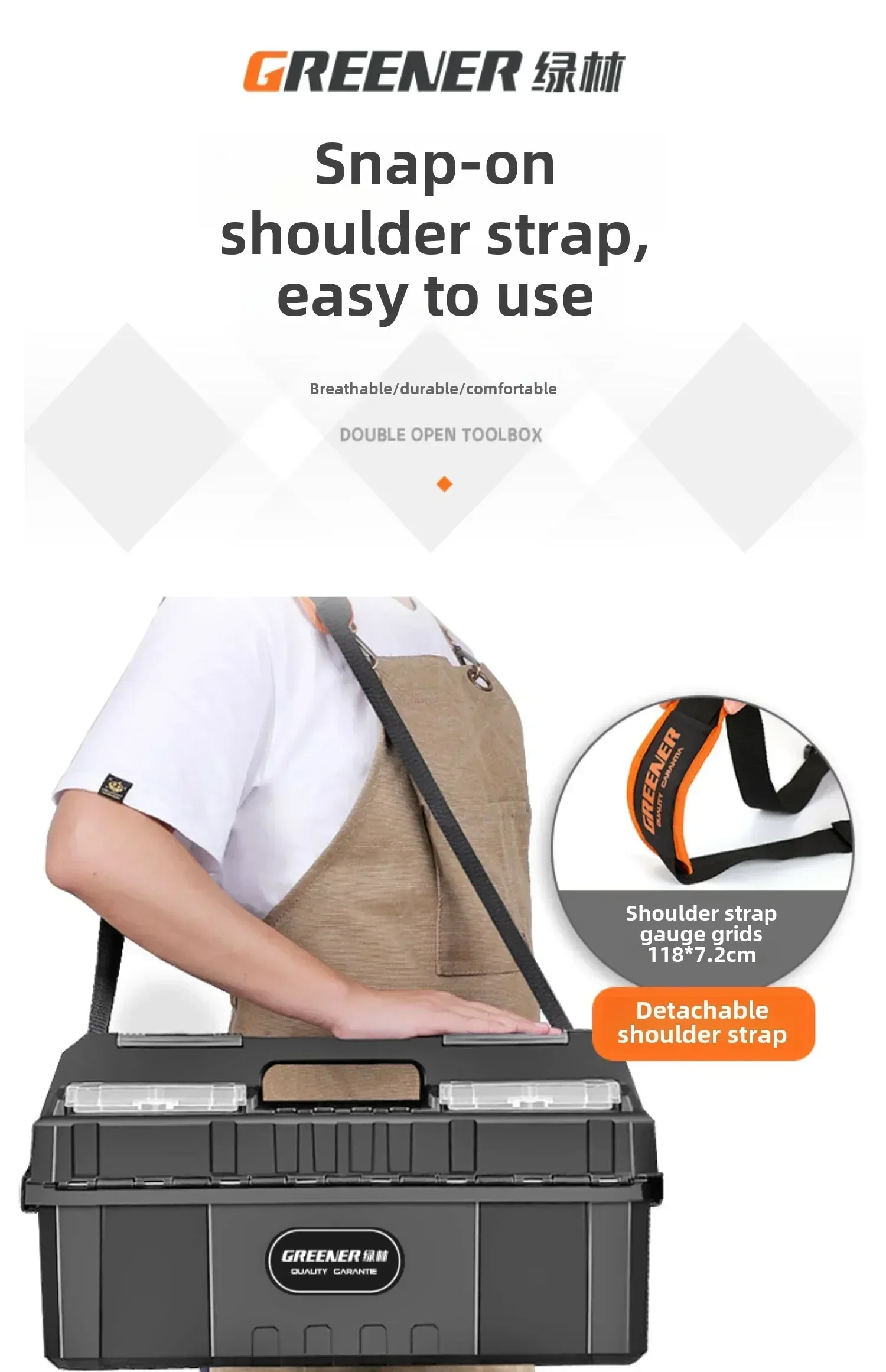 Green Forest Large Three-Layer Foldable Toolbox Multi-function Handheld Maintenance Art Storage Box Electrician A