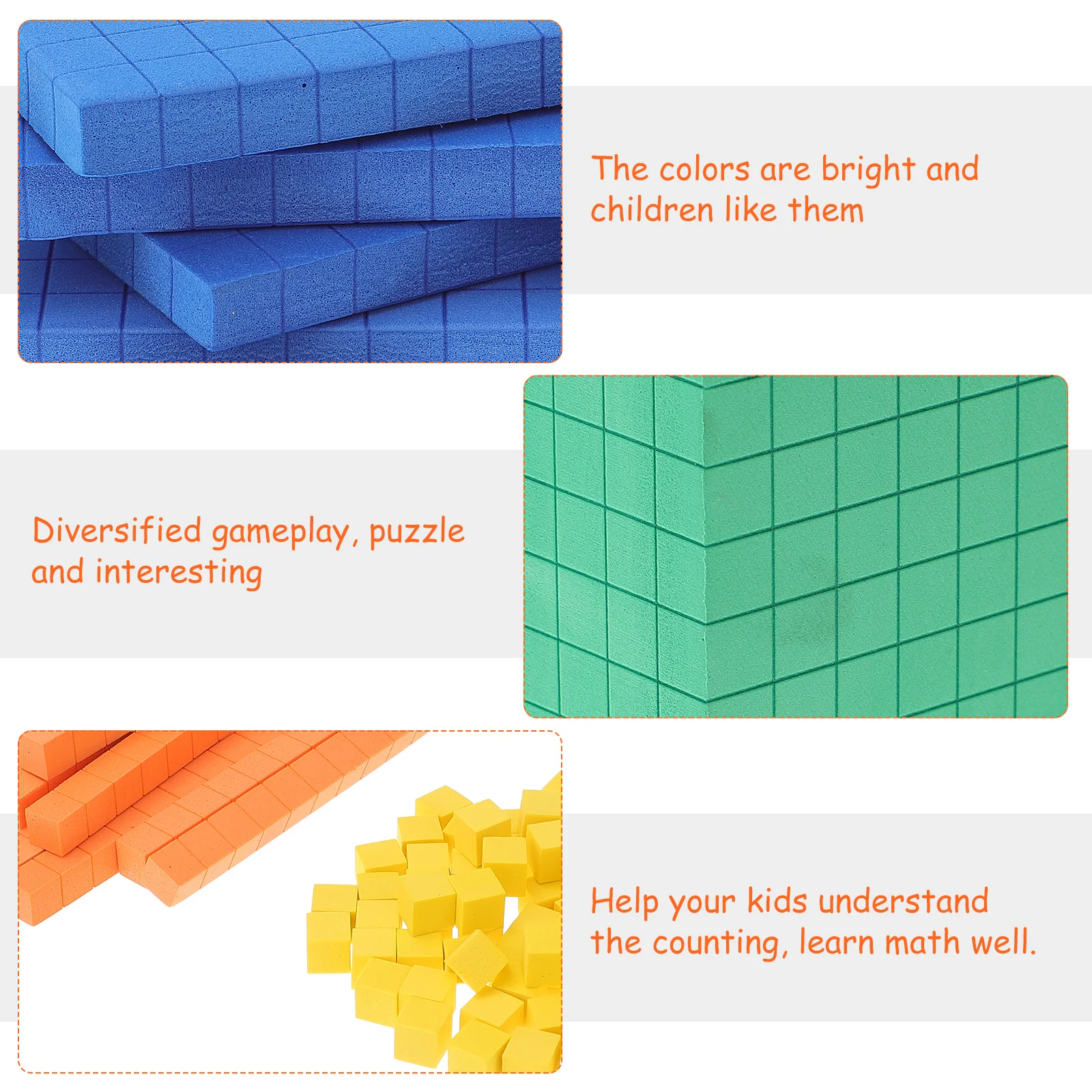 Caja de demostración, juguete para niños, juguetes educativos, cubo de conteo de construcción, juguete Multicolor de matemáticas