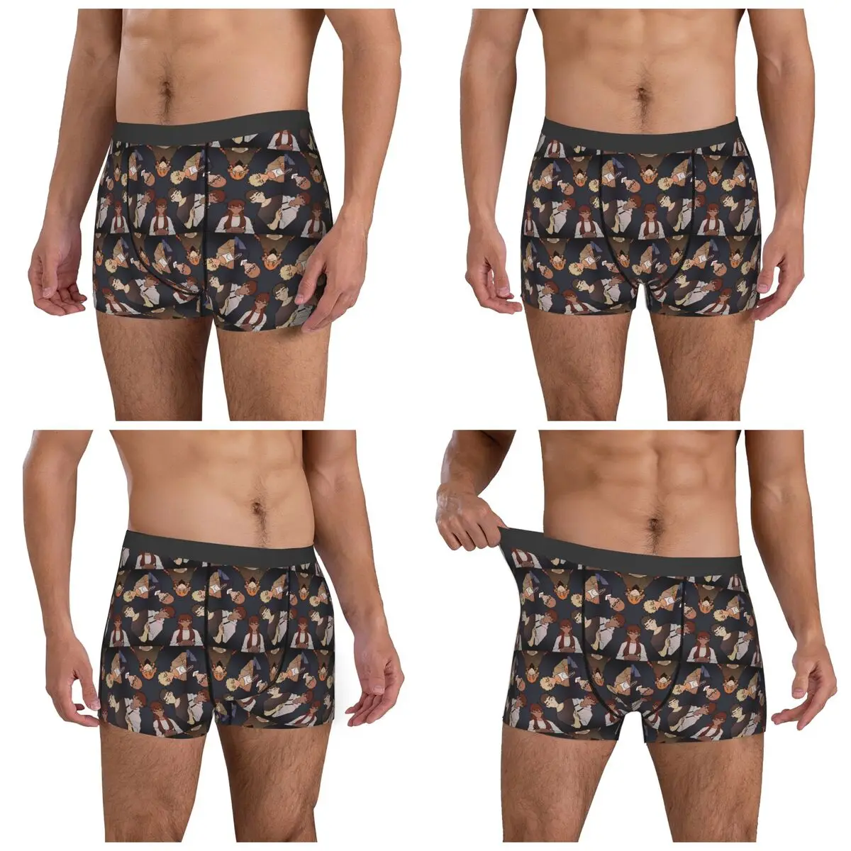 Boxer Underpants Shorts School Bus Graveyard Panties Men's Comfortable Underwear for Homme Man Boyfriend Gifts