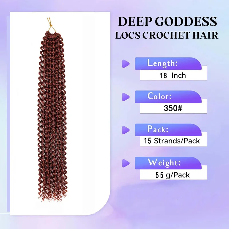 Long Deep Wave Braiding Hair 18 Inch Ocean Wave Crochet Hair Synthetic Deep Curly Crochet Hair Extensions For Black Women Daily