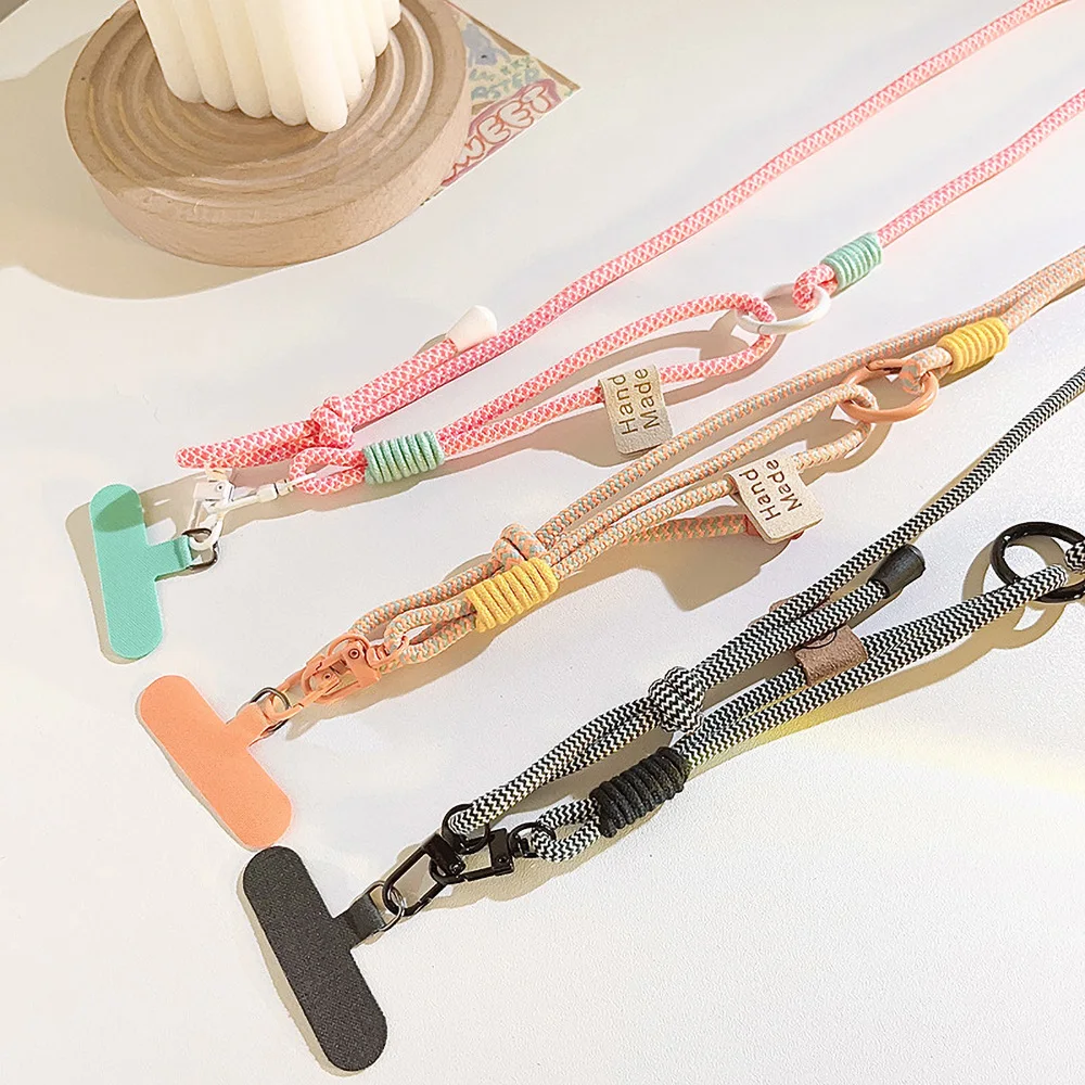 

Fashion Adjustable Braided Phone Lanyard Keychain Ornaments Phone Case Hang Rope Neck Hanging Cord Phone Accessories
