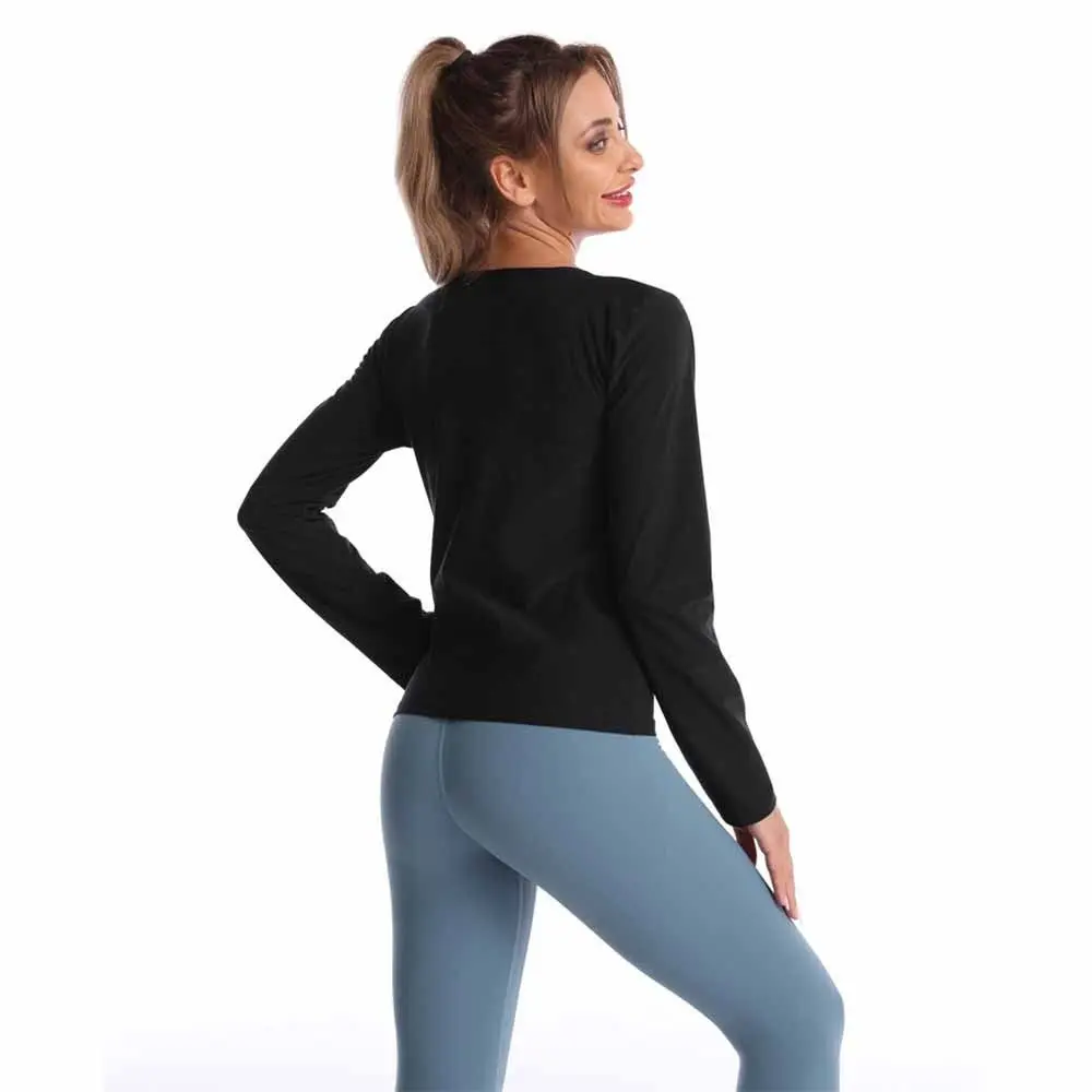 Long Sleeve Sauna Suit Shirt Zipper Design Hot Polymer Waist Trainer Vest Compression Fit Sweat-resistant Shapewear Tank Top