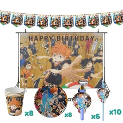 Haikyuu Birthday Party Decorations Anime Theme Supplys Banner Cups Plates Hinata Shoyo