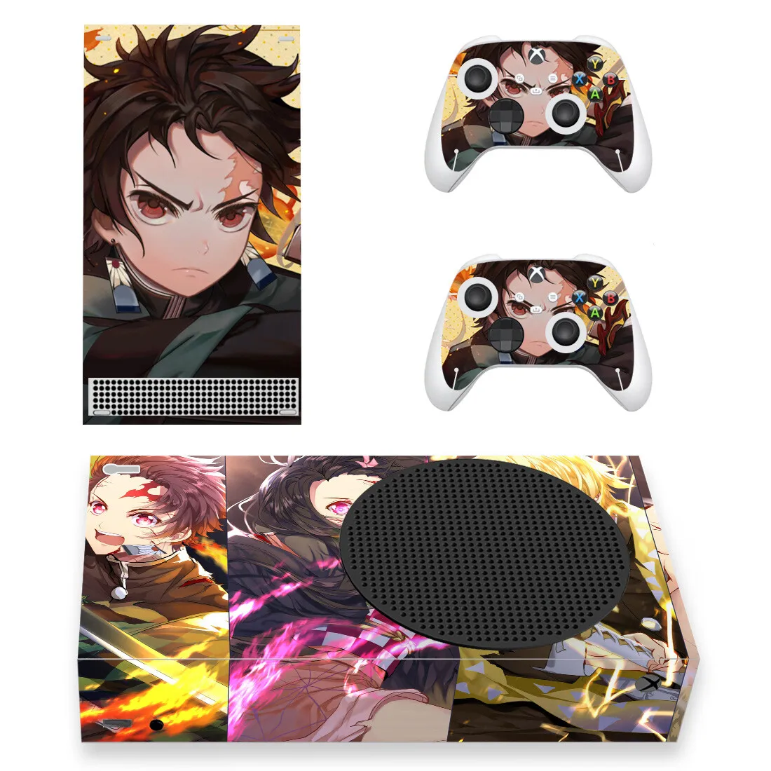 Demon Slayer Style Xbox Series S Skin Sticker for Console & 2 Controllers Decal Vinyl Protective Skins Style 1